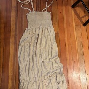 Cream Maxi Dress with tie straps